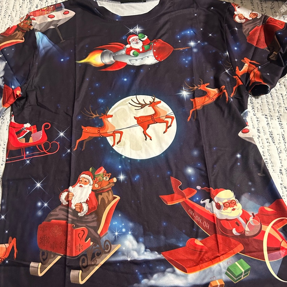 Festive Santa Claus Graphic T-Shirt